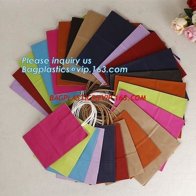 brown kraft carrier gift paper bag with twisted handle,elegant paper carrier bag with black logo printing, bagease pack supplier