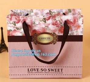 Manufacturer hot sale cheap custom paper bag luxury kraft paper bag,pure color special paper flower bag with ribbons han supplier