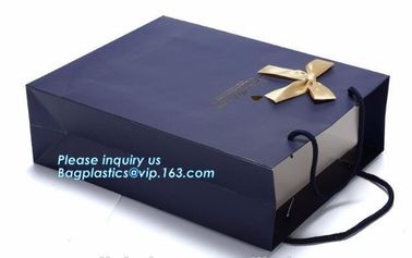 Cheap Luxury Shopping Carrier Thick Blue Kraft Paper Gift Bags With Rope Handles,carrier paper bags for perfume packing supplier