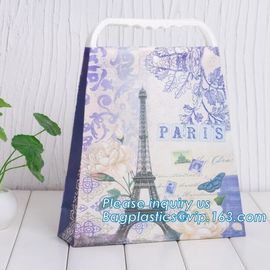 High quality paper flower carrier bags with custom logo, luxury package bags for flowers,lamination printing custom shop supplier