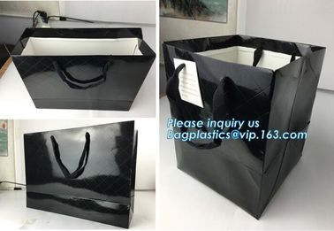 Elegant luxury printed glossy lamination flower paper bag with handle,Brown/ White Kraft Paper Bag, bagplastics, package supplier