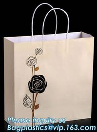 Customized Browd Kraft Paper Shopping Bag with Handles for Clothing,OEM Custom Printing Small Luxury Gift Christmas Whit supplier