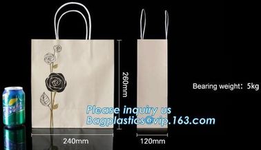 Customized Browd Kraft Paper Shopping Bag with Handles for Clothing,OEM Custom Printing Small Luxury Gift Christmas Whit supplier