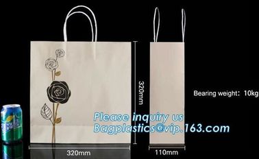 Customized Browd Kraft Paper Shopping Bag with Handles for Clothing,OEM Custom Printing Small Luxury Gift Christmas Whit supplier