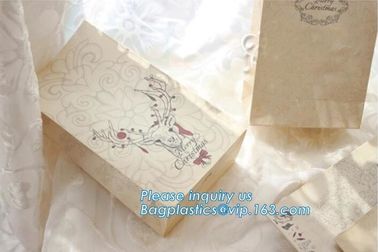 Customized Browd Kraft Paper Shopping Bag with Handles for Clothing,OEM Custom Printing Small Luxury Gift Christmas Whit supplier
