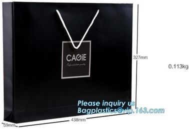 elegant appearance christmas printed paper packaging bag with logo,craft candle luxury jewellery shopping white jewelry supplier