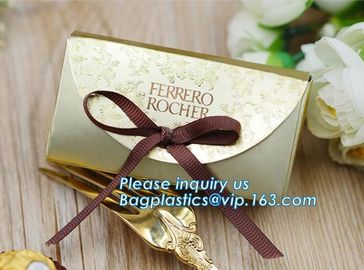 Laminated Customized Luxury Retail Shopping Packaging Logo Gold foil Paper Bags For Clothes / Clothing with Ribbon Bow supplier