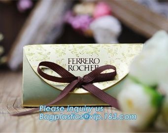 Laminated Customized Luxury Retail Shopping Packaging Logo Gold foil Paper Bags For Clothes / Clothing with Ribbon Bow supplier