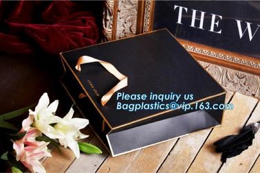 Gold Stamping Glossy Lamination Paper Rope Handle Paper Carrier Bag Custom Design paper carrier bag with rope handle supplier