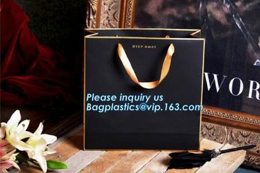 Gold Stamping Glossy Lamination Paper Rope Handle Paper Carrier Bag Custom Design paper carrier bag with rope handle supplier