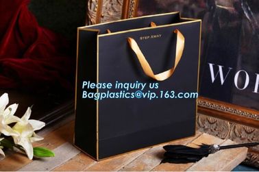 Gold Stamping Glossy Lamination Paper Rope Handle Paper Carrier Bag Custom Design paper carrier bag with rope handle supplier