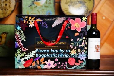 Gold Stamping Glossy Lamination Paper Rope Handle Paper Carrier Bag Custom Design paper carrier bag with rope handle supplier