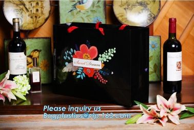Gold Stamping Glossy Lamination Paper Rope Handle Paper Carrier Bag Custom Design paper carrier bag with rope handle supplier