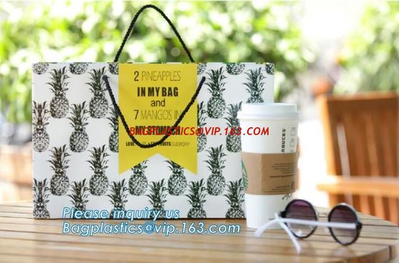 luxury elegent chocolate paper packaging bags,handle white color printed paper packaging bag with logo bagease package supplier