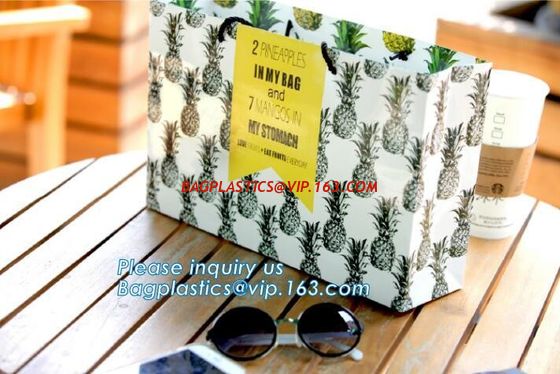 luxury elegent chocolate paper packaging bags,handle white color printed paper packaging bag with logo bagease package supplier