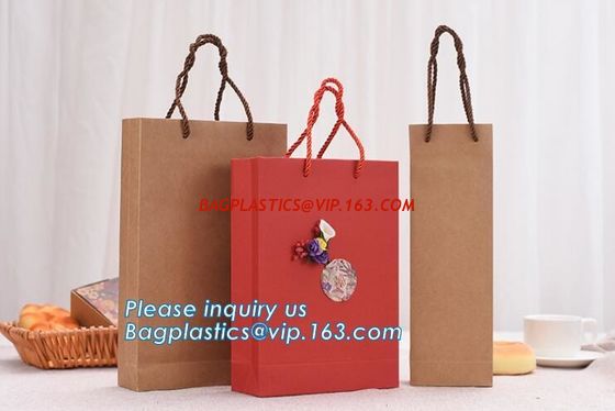 Luxury Customized Gold embossed Logo full color Print made by 250gsm C1S Art Gift Shopping Paper Bag With Ribbon Bow Han supplier