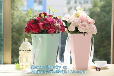 Free Design!! Free Sample!!! flower carrier bag cheap brown paper flower bag handle bag,paper carrier flower packaging b supplier