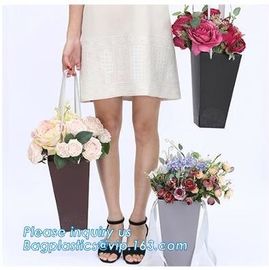 Free Design!! Free Sample!!! flower carrier bag cheap brown paper flower bag handle bag,paper carrier flower packaging b supplier