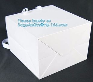 Gold embossed logo ribbon satin finish ribbon paper carrier bags with rope handles and ribbon bow fastener bagease pac supplier