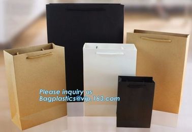 Gold embossed logo ribbon satin finish ribbon paper carrier bags with rope handles and ribbon bow fastener bagease pac supplier