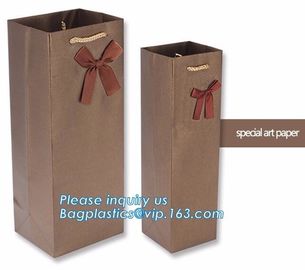 christmas door kraft paper wine bottle gift bag,Custom printed luxury recyclable gift paper wine bag, bagplastics, bagea supplier