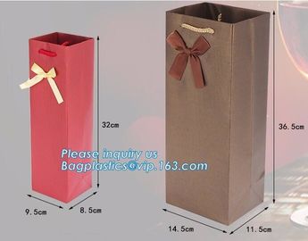 christmas door kraft paper wine bottle gift bag,Custom printed luxury recyclable gift paper wine bag, bagplastics, bagea supplier