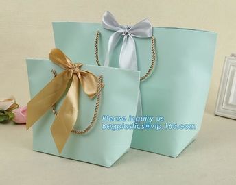 pink small christmas gift packaging paper bags with cotton ribbon twisted handle,Paper material Brown Shopping Bag With supplier