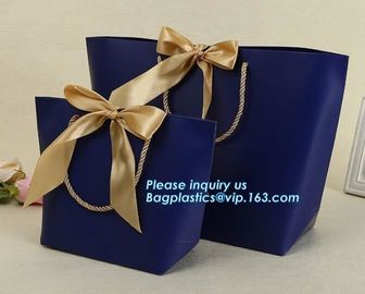 pink small christmas gift packaging paper bags with cotton ribbon twisted handle,Paper material Brown Shopping Bag With supplier