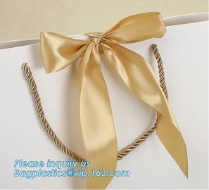 pink small christmas gift packaging paper bags with cotton ribbon twisted handle,Paper material Brown Shopping Bag With supplier