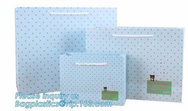 Luxury Customize Black embossed Logo full color Print made by 250gsm C1S Art Gift Shopping Paper Bag With Ribbon Bow Han supplier