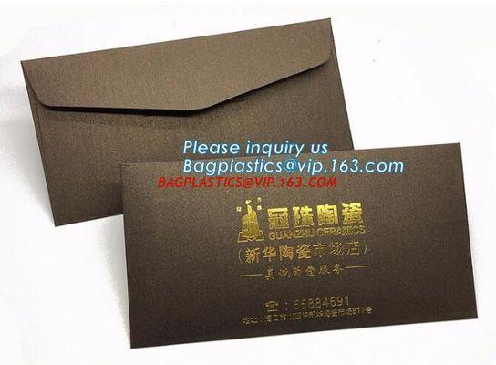 MAKE western style high quality gold foil gift envelope Matt black card paper envelope in A4 A5 B5 C5 C6 A3 size with cu supplier