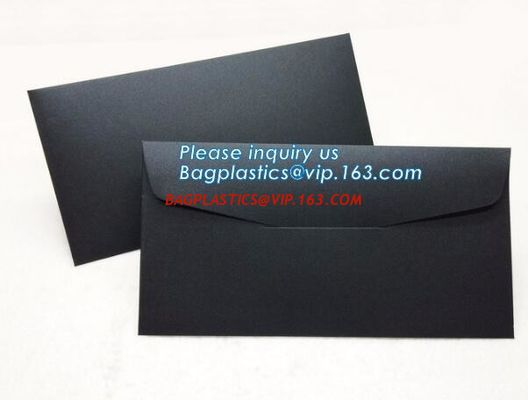 MAKE western style high quality gold foil gift envelope Matt black card paper envelope in A4 A5 B5 C5 C6 A3 size with cu supplier