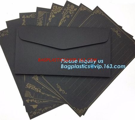 Custom design A4 A5 A6 paper kraft gift brown envelope with string,wedding invitation fancy kraft paper foil envelopes supplier