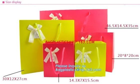 Customized made cheap paper twisted handles white kraft paper bags,wine paper bag with handle wholesale bagplastics pack supplier