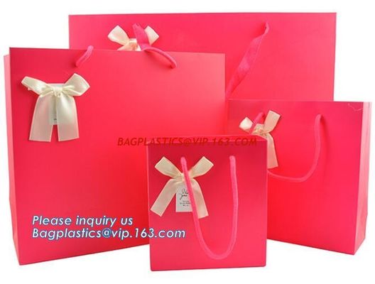 Customized made cheap paper twisted handles white kraft paper bags,wine paper bag with handle wholesale bagplastics pack supplier