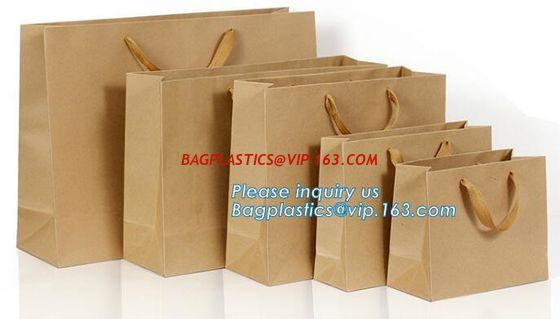 Customized made cheap paper twisted handles white kraft paper bags,wine paper bag with handle wholesale bagplastics pack supplier