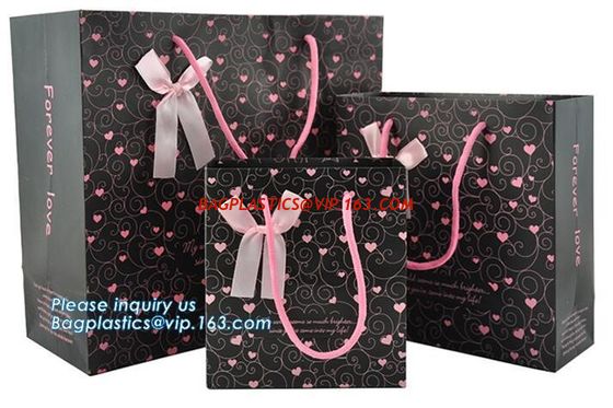 Customized made cheap paper twisted handles white kraft paper bags,wine paper bag with handle wholesale bagplastics pack supplier