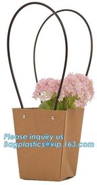 Wholesale Custom Printed Logo Decoration Gift Flower Kraft Paper Bag,wedding flower packing kraft paper bag bagease pack supplier