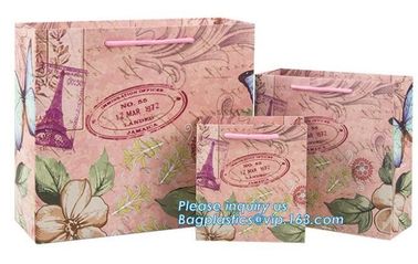 China Supplier Logo Printed Brown Kraft Paper Flower Carrier Gift Bag,Durable Kraft Paper Plant Carrier Flower Gift Bag supplier