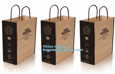 China Supplier Logo Printed Brown Kraft Paper Flower Carrier Gift Bag,Durable Kraft Paper Plant Carrier Flower Gift Bag supplier