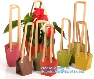 flower carrier bag cheap brown paper flower bag handle bag,Portable Bouquet Flower Carrier Gift Packing Paper Bag bageas supplier