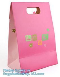 Wholesale fancy white kraft paper clothing packaging bag with logo printing,Online order paper material carrier bag shop supplier