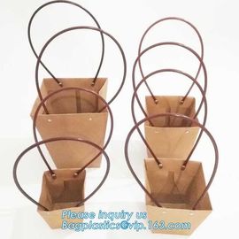 kraft paper laminated flower paper packaging carrier bag,Packing Colorful Waterproof Kraft Paper Gift Carrier Flower Bag supplier