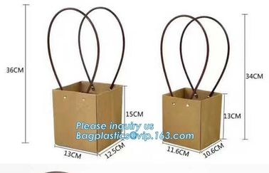 kraft paper laminated flower paper packaging carrier bag,Packing Colorful Waterproof Kraft Paper Gift Carrier Flower Bag supplier