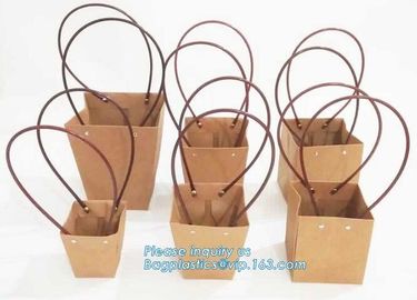 kraft paper laminated flower paper packaging carrier bag,Packing Colorful Waterproof Kraft Paper Gift Carrier Flower Bag supplier