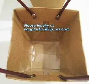 kraft paper laminated flower paper packaging carrier bag,Packing Colorful Waterproof Kraft Paper Gift Carrier Flower Bag supplier