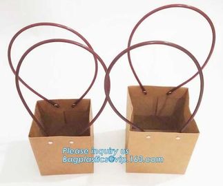 kraft paper laminated flower paper packaging carrier bag,Packing Colorful Waterproof Kraft Paper Gift Carrier Flower Bag supplier