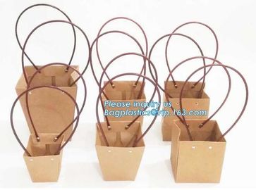 kraft paper laminated flower paper packaging carrier bag,Packing Colorful Waterproof Kraft Paper Gift Carrier Flower Bag supplier