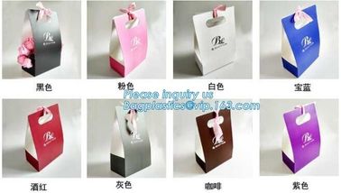 Free Design!! Free Sample!!! flower carrier bag transparent window paper bag valentine's gift clear window bags sample f supplier