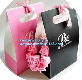 Free Design!! Free Sample!!! flower carrier bag transparent window paper bag valentine's gift clear window bags sample f supplier